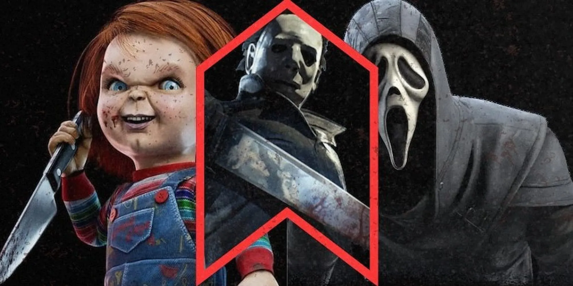 Ghost Face, Chucky, và Michael Myers từ các DLC của game Dead by Daylight
