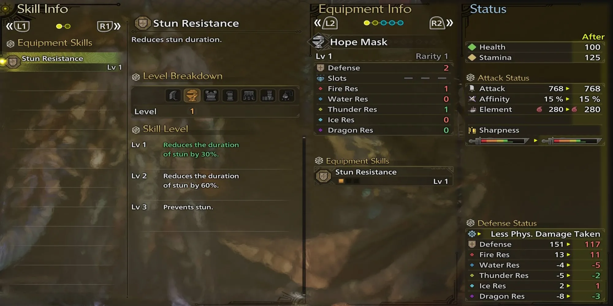 Giao diện kỹ năng giáp trong Monster Hunter Wilds cho phép tùy chỉnh lối chơi của thợ săn.