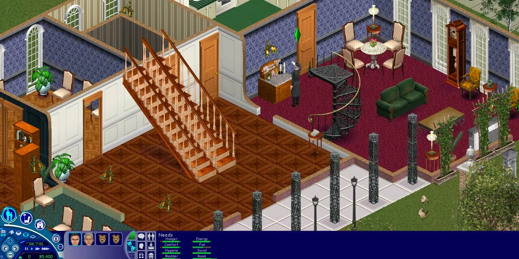 Giao diện tạo nhân vật và xây nhà trong The Sims, tựa game mô phỏng đời sống kinh điển