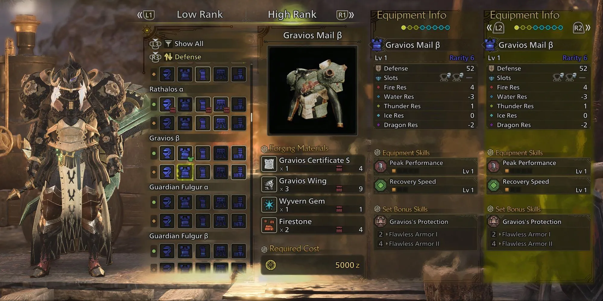 Giáp Gravios Mail trong Monster Hunter Wilds