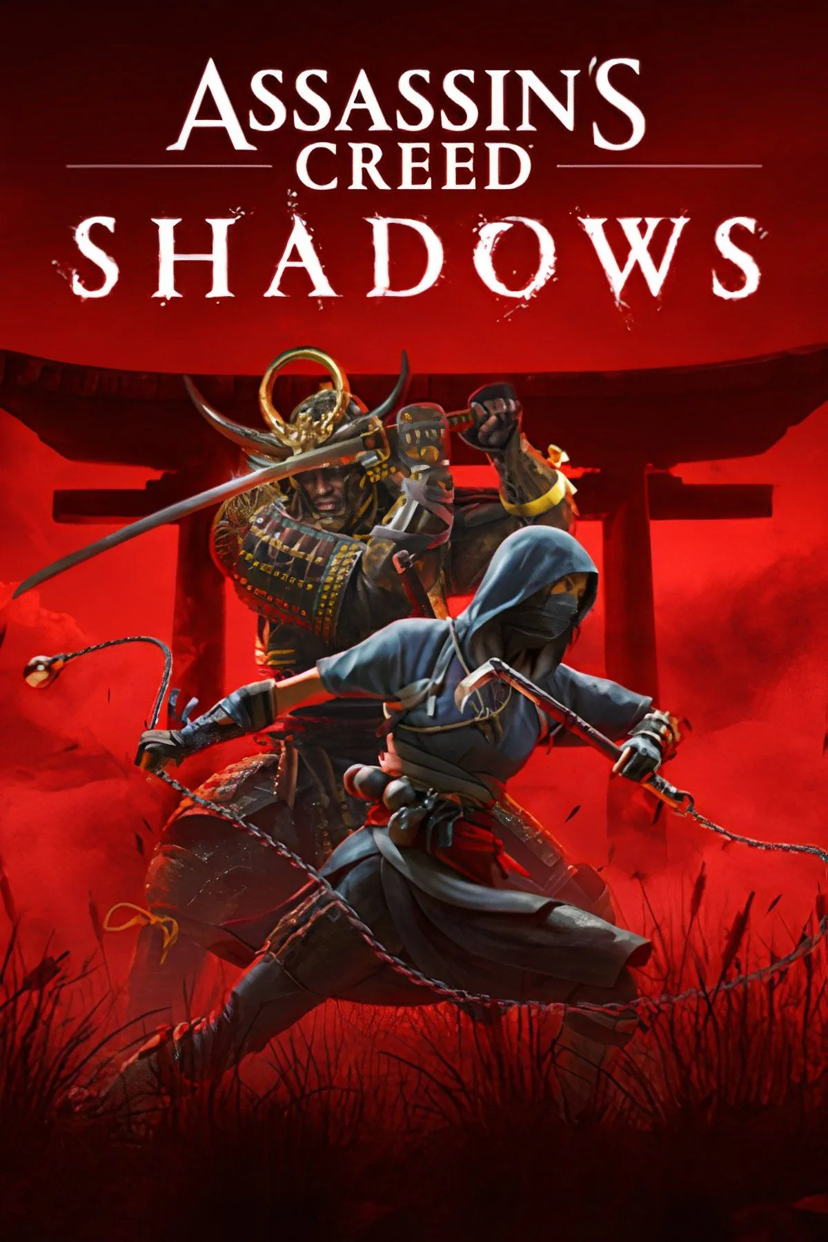 Hai nhân vật chính của Assassin's Creed Shadows, Naoe và Yasuke, nhìn ra khung cảnh Nhật Bản thời phong kiến