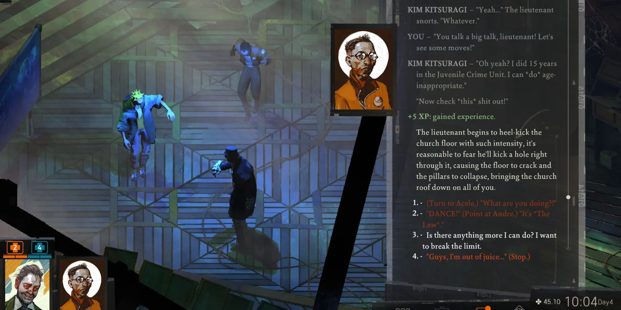 Harry DuBois khám phá một khu vực bí ẩn trong Disco Elysium, minh họa cho nhiệm vụ phụ