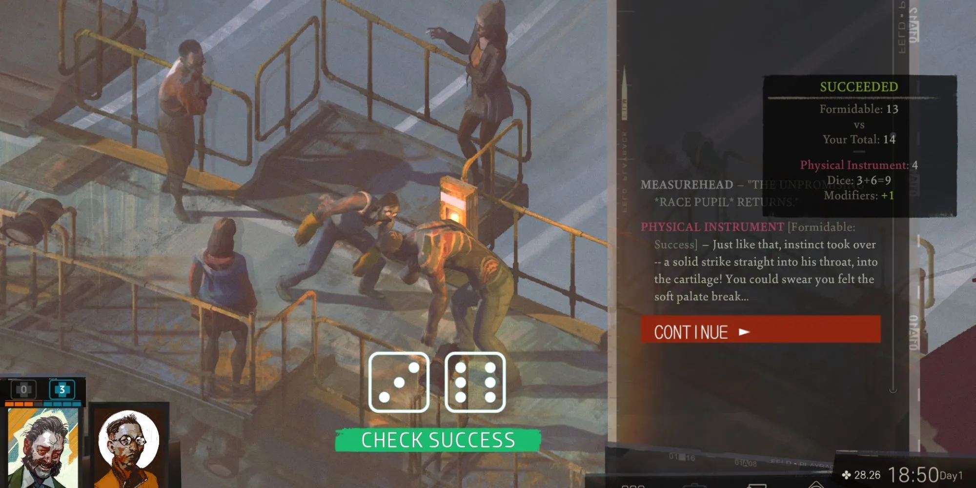 Harry DuBois với một build nhân vật khác trong Disco Elysium