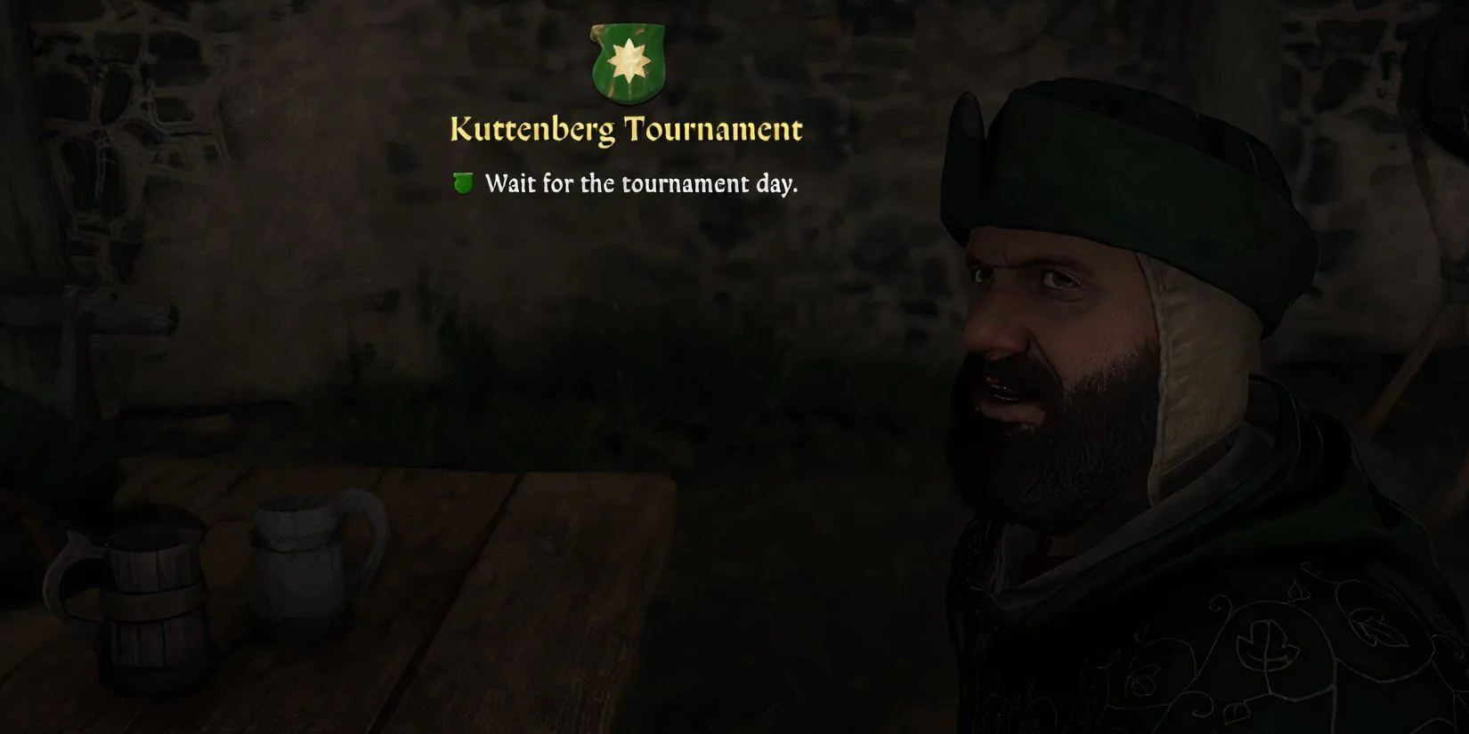 Henry đăng ký tham gia giải đấu Kuttenberg với Menhard tại sảnh Guild Kiếm Thuật
