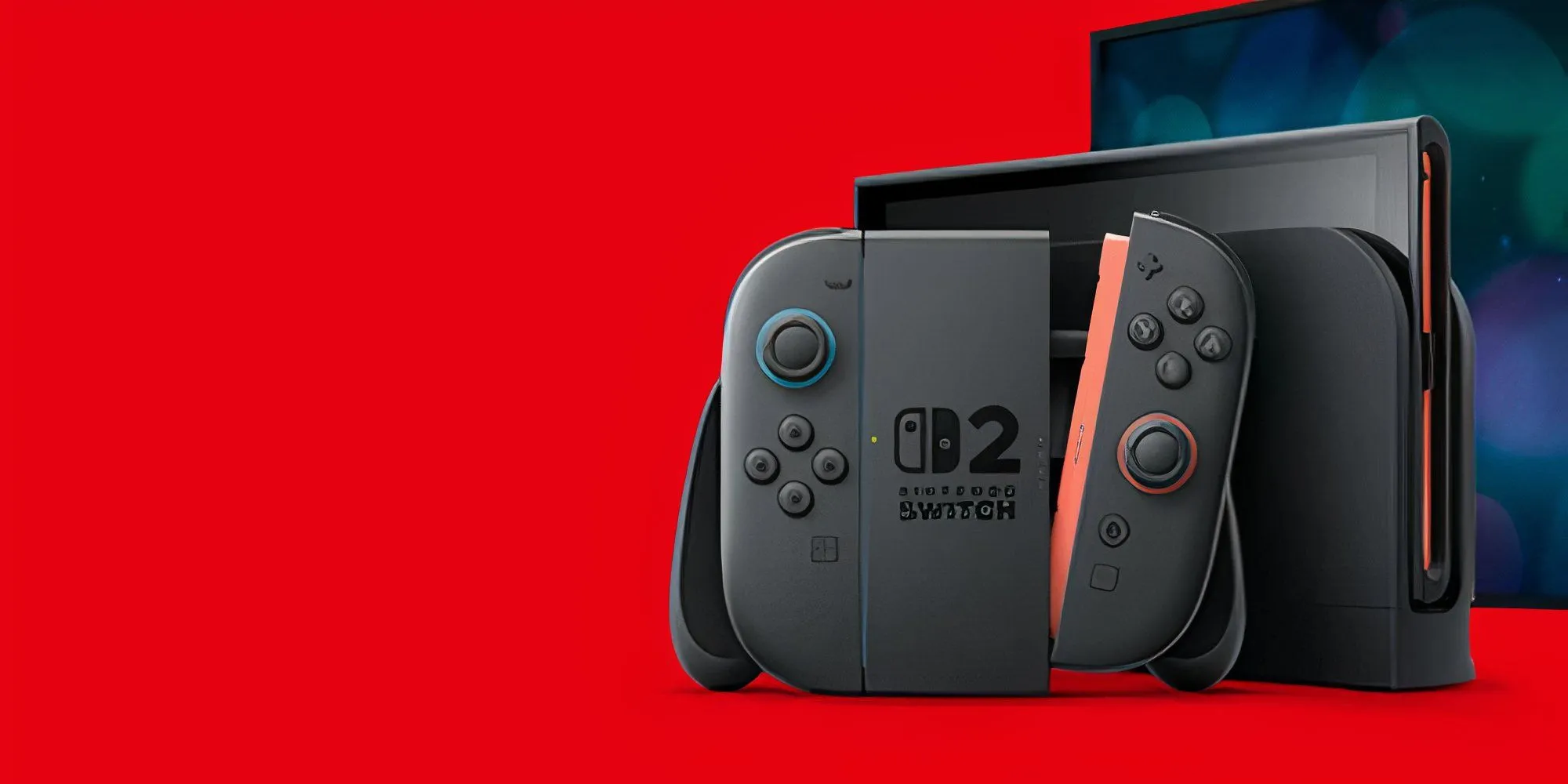 Hình ảnh concept máy Nintendo Switch 2 màu đỏ thể hiện thiết kế mới