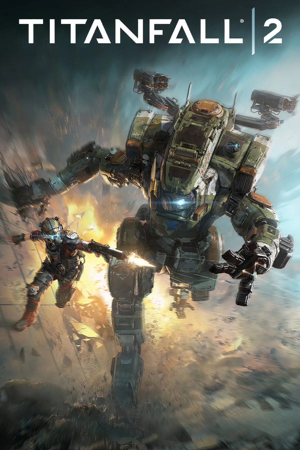Hình ảnh đại diện cho tựa game Titanfall 2 với logo và các nhân vật chiến đấu