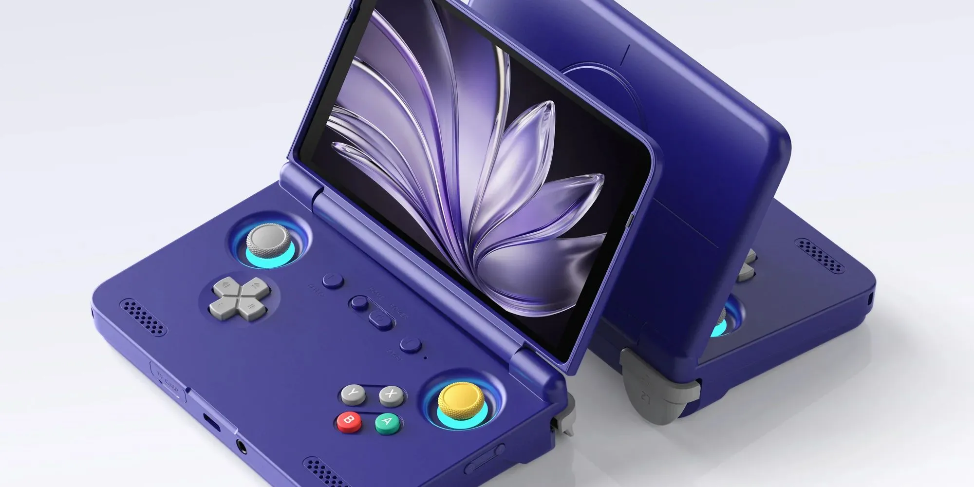 Hình ảnh máy chơi game cầm tay Retroid Pocket Flip màu đỏ với thiết kế gập độc đáo