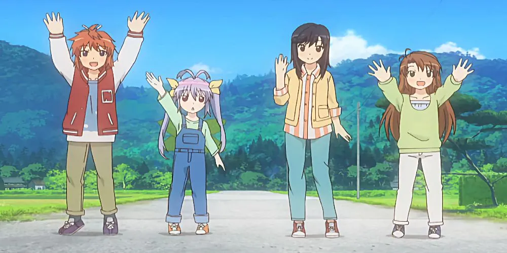 Hotaru, Natsumi, Komari và Renge từ Non Non Biyori vui vẻ bên nhau ở vùng nông thôn