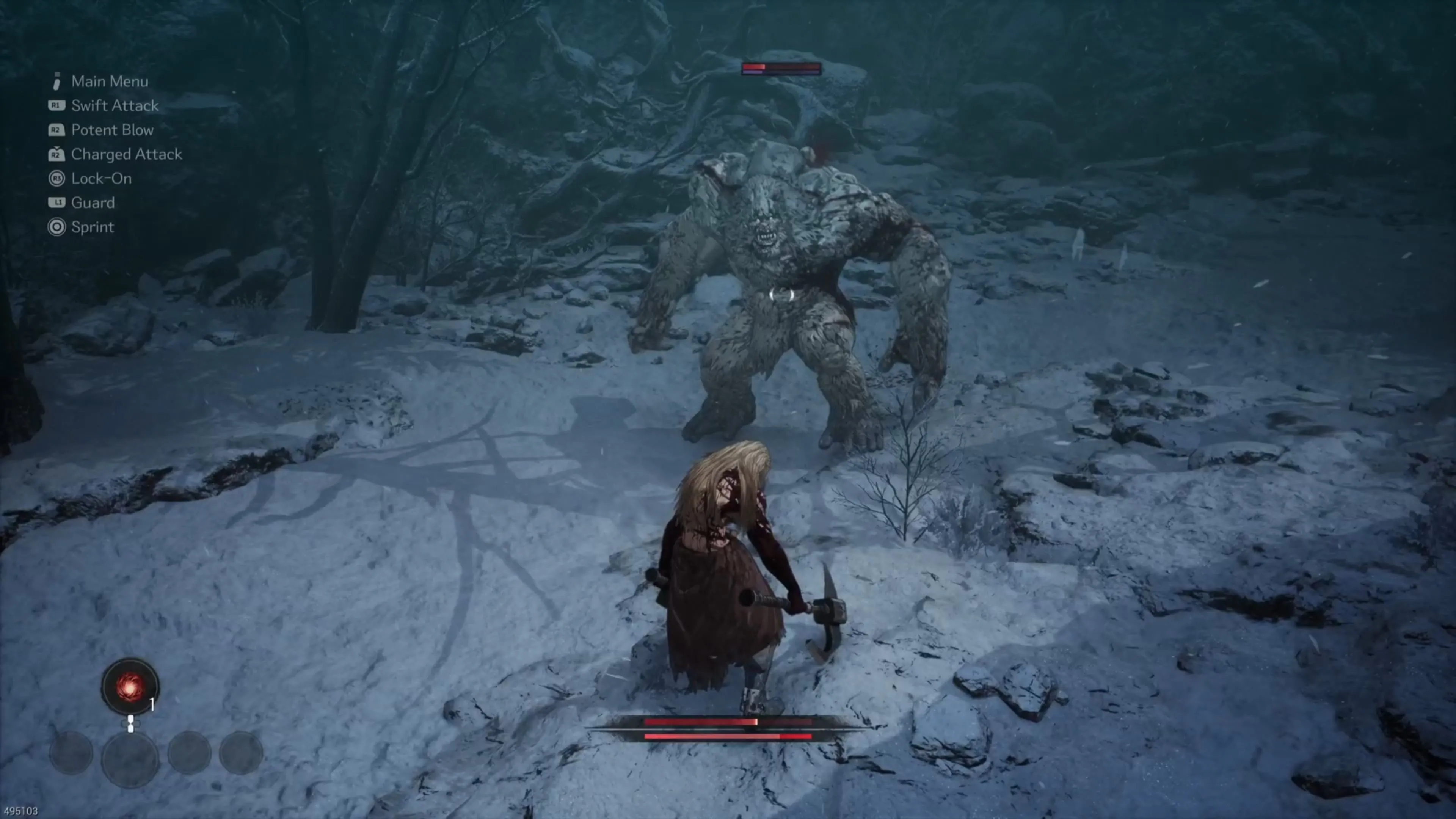 Khazan trong The First Berserker bị kiệt sức, lộ sơ hở trước đòn tấn công của quái vật