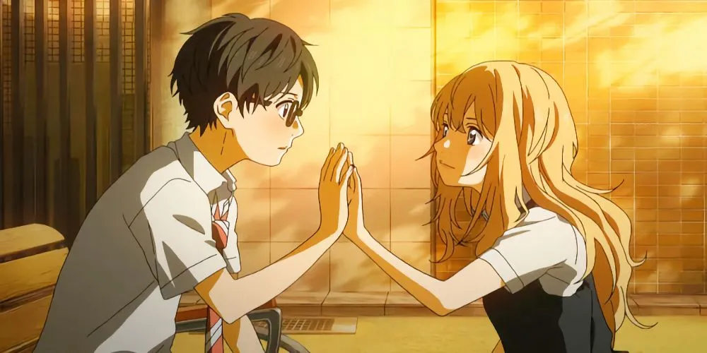 Kousei trầm ngâm bên Kaori rạng rỡ trong Your Lie in April