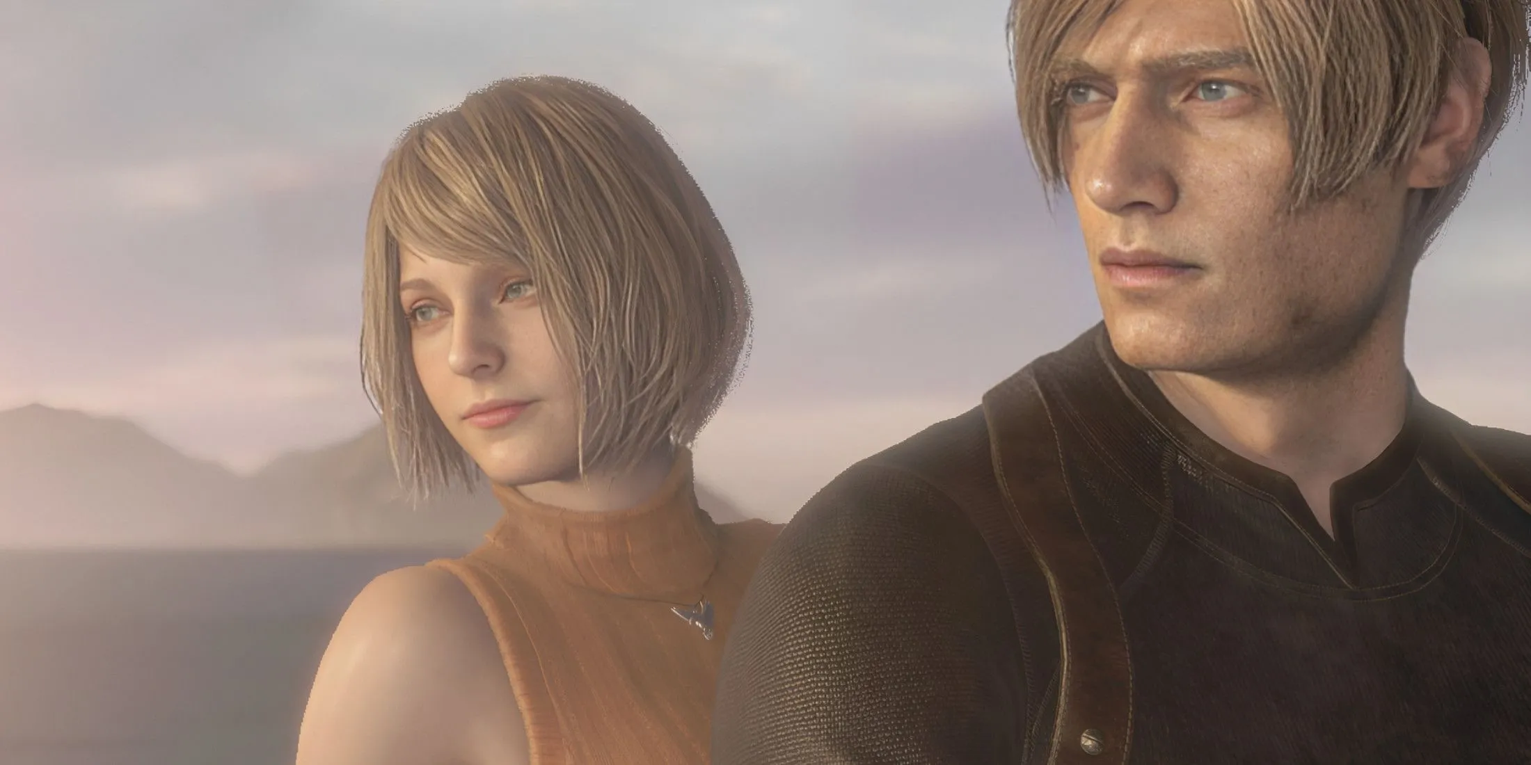 Leon S. Kennedy và Ashley Graham trong Resident Evil 4 Remake, thể hiện đồ họa cải tiến và không khí căng thẳng