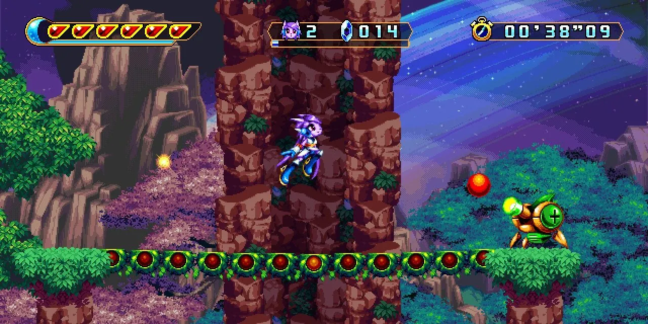 Lilac thực hiện cú nhảy trong Freedom Planet 2