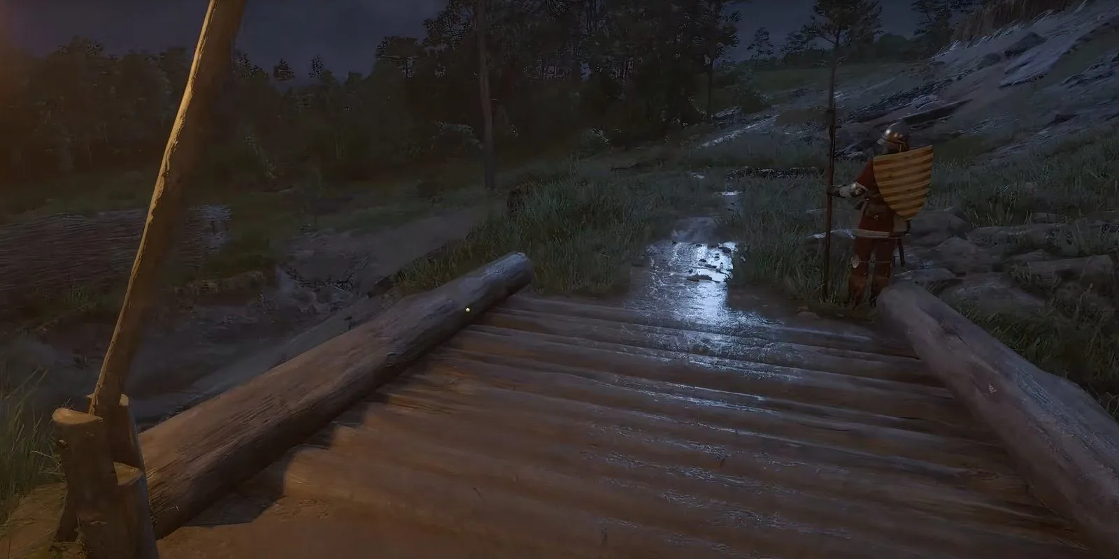 Lính gác đang tuần tra trong trại của Sigismund trong Kingdom Come Deliverance 2