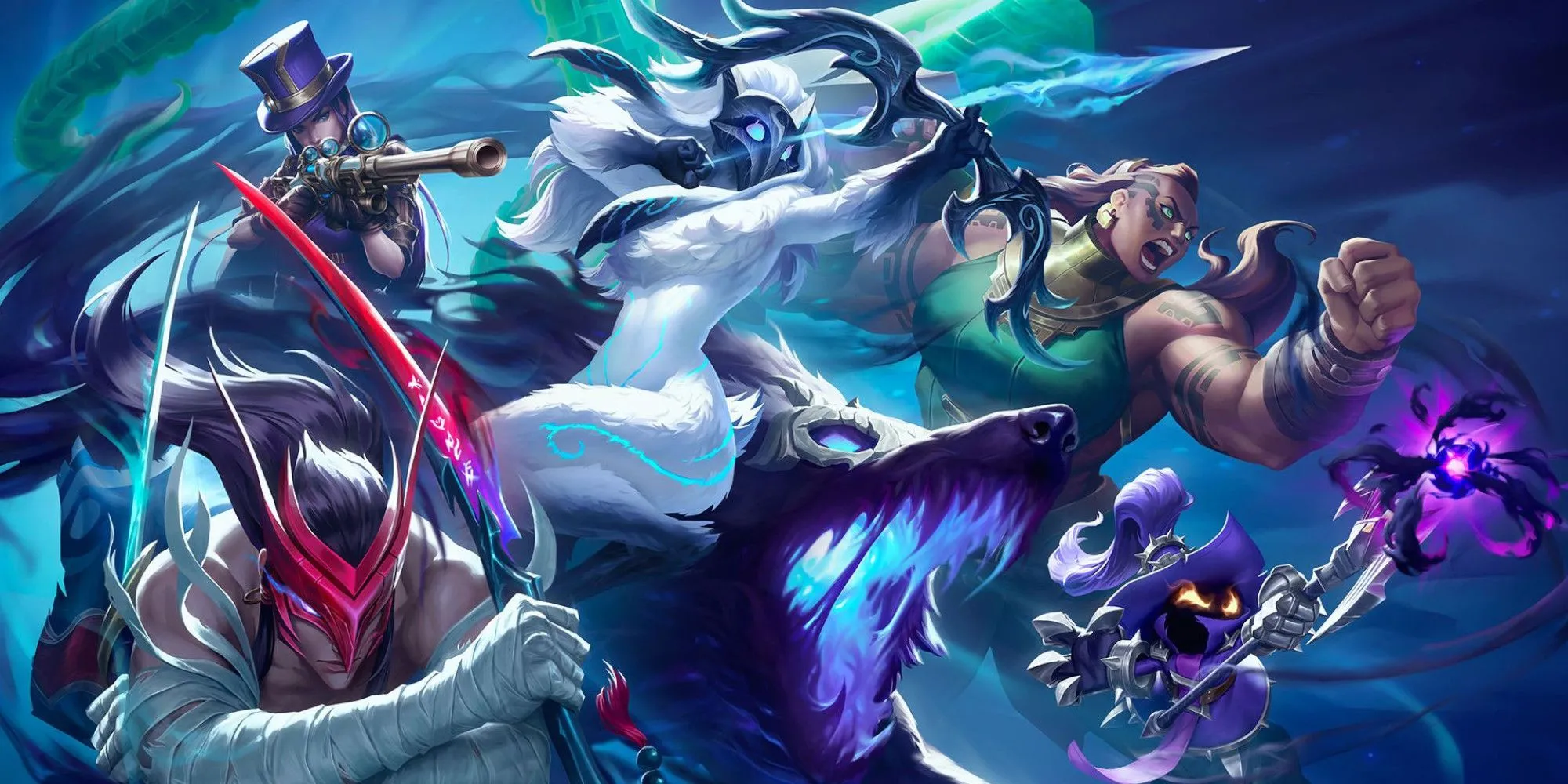 Logo Riot Games trên nền một vị tướng Liên Minh Huyền Thoại, thể hiện những quyết định gây tranh cãi của nhà phát triển