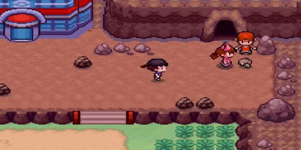 Lối vào Hang Mt. Moon từ Thành phố Pewter trong Pokemon Infinite Fusion