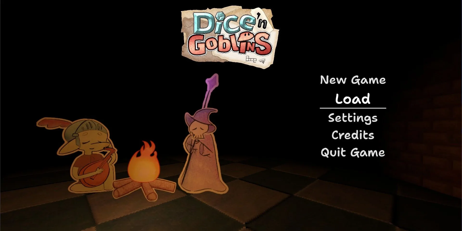 Màn hình chính của game Dice 'n Goblins