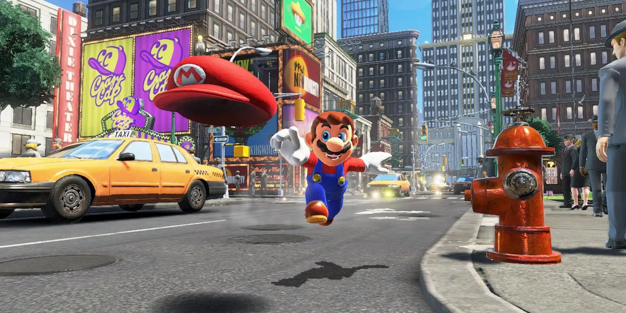 Mario tung mũ Cappy đầy năng động trong Super Mario Odyssey, một tựa game platformer 3D xuất sắc trên Nintendo Switch