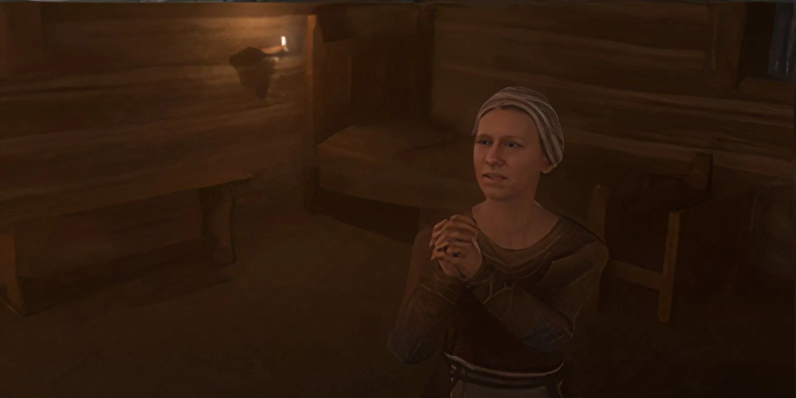 Martha tỏ ra đau khổ khi nghe tin về Victoria trong Kingdom Come Deliverance 2
