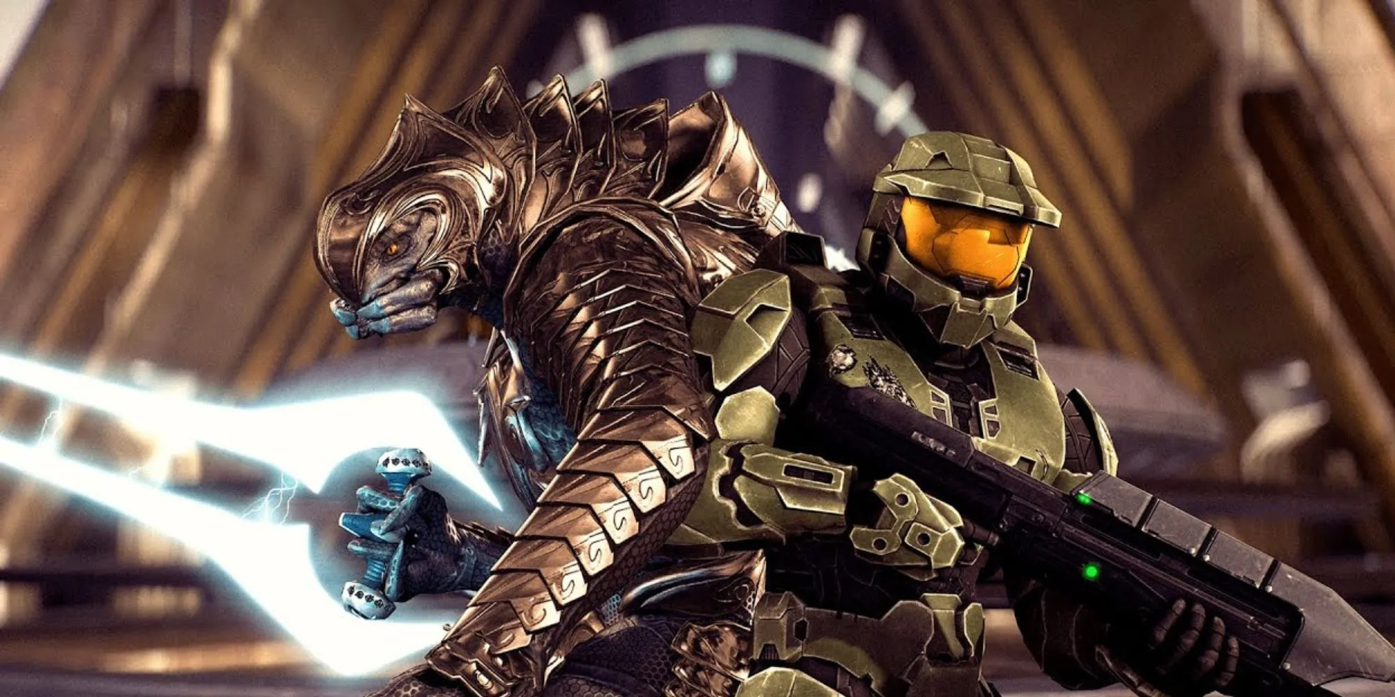 Master Chief và Arbiter kề vai sát cánh trong Halo 3, biểu tượng cho sự hợp tác bất ngờ và định mệnh