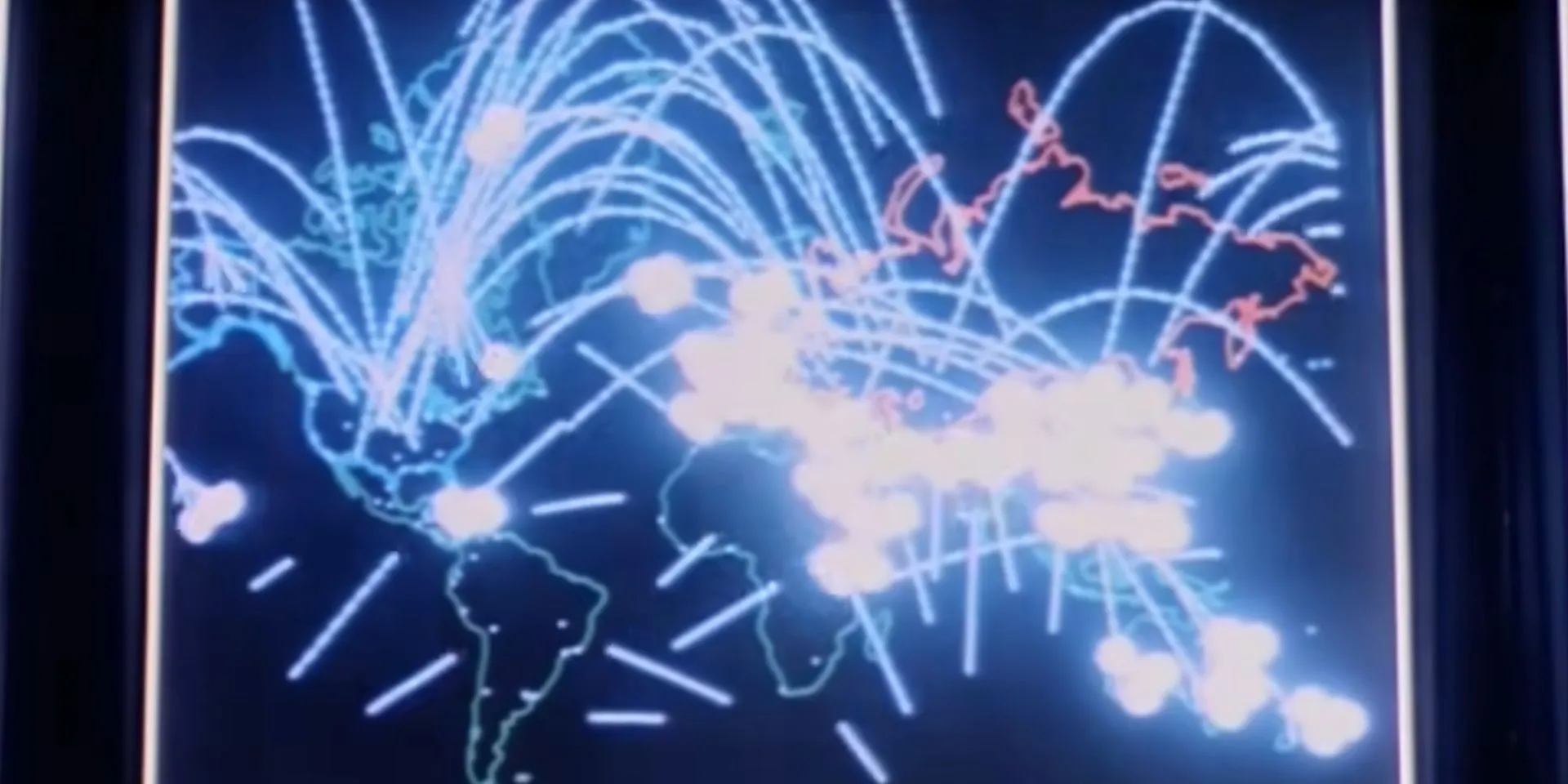 Máy tính WOPR đang chạy game Global Thermonuclear War trong phim WarGames