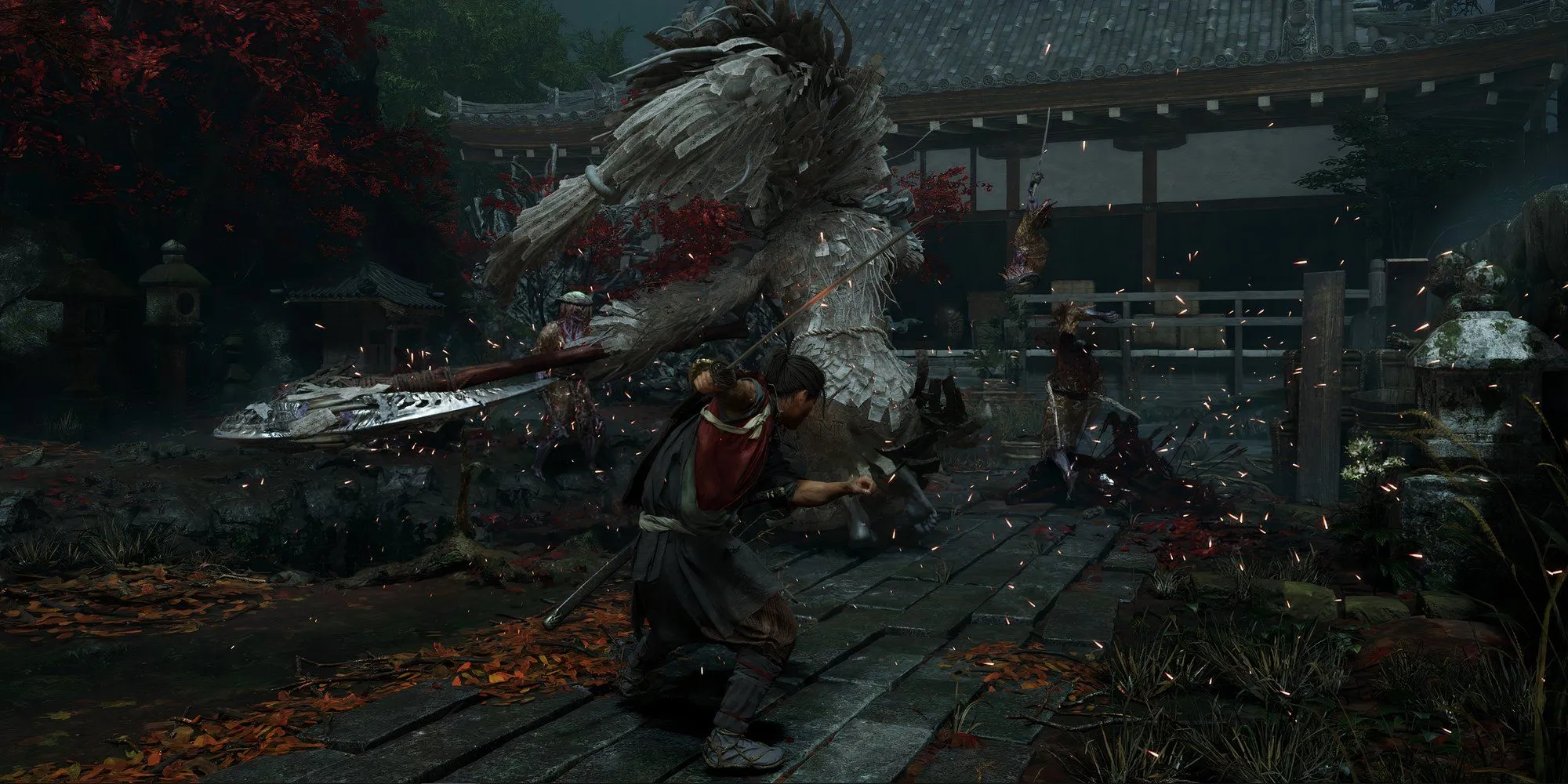 Miyamoto Musashi, nhân vật chính trong Onimusha Way of the Sword, đang chiến đấu