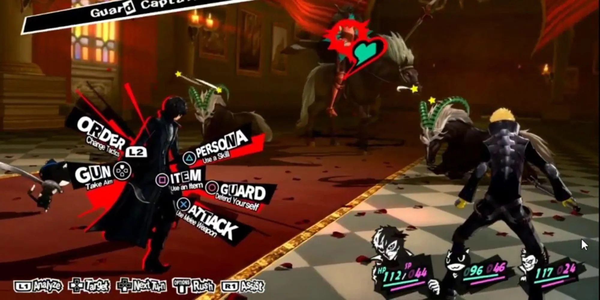 Một cảnh chiến đấu theo lượt đặc trưng trong game Persona 5 Royal