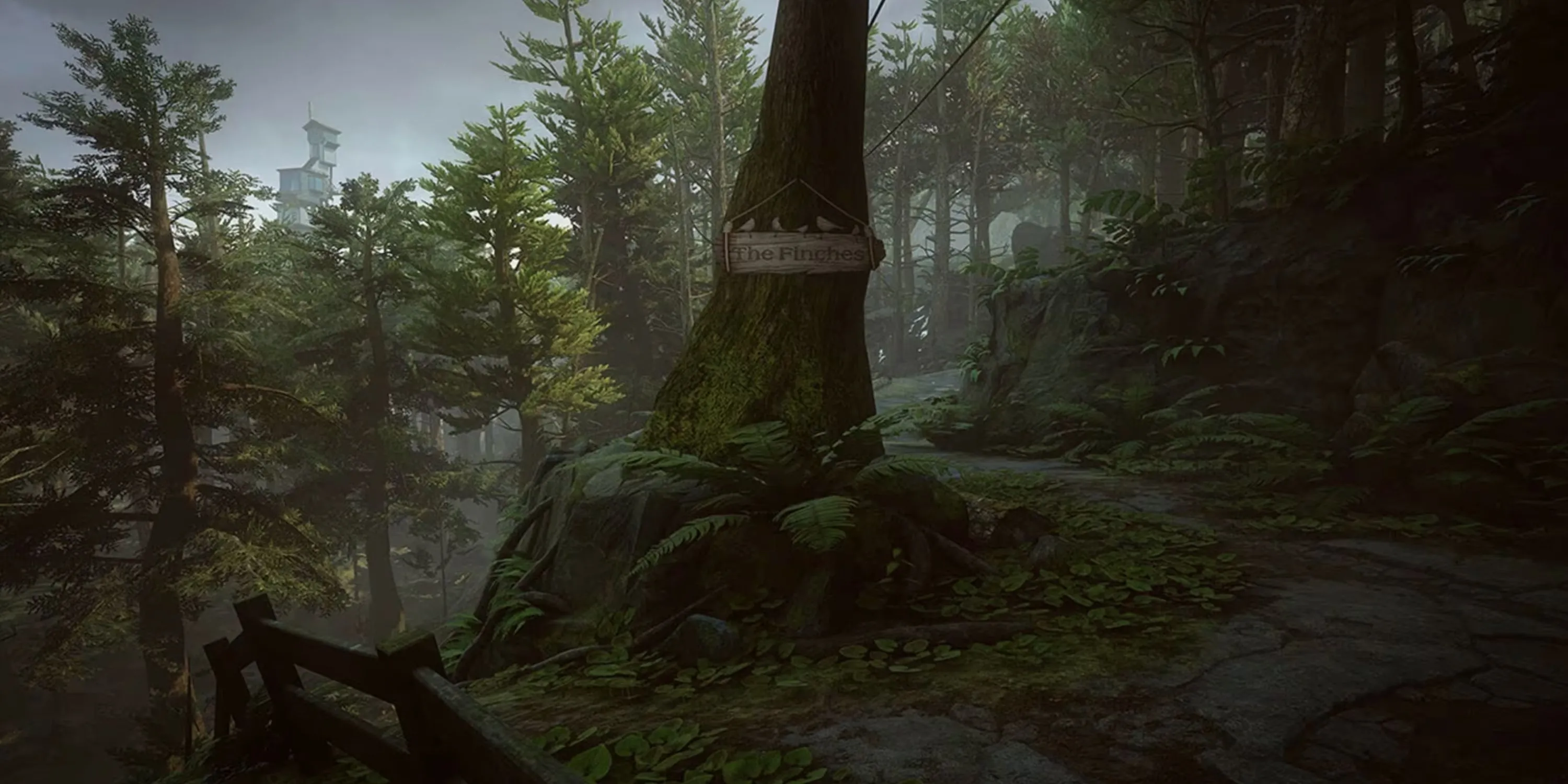 Một cảnh trong game What Remains of Edith Finch, ngôi nhà kỳ lạ của gia đình Finch.