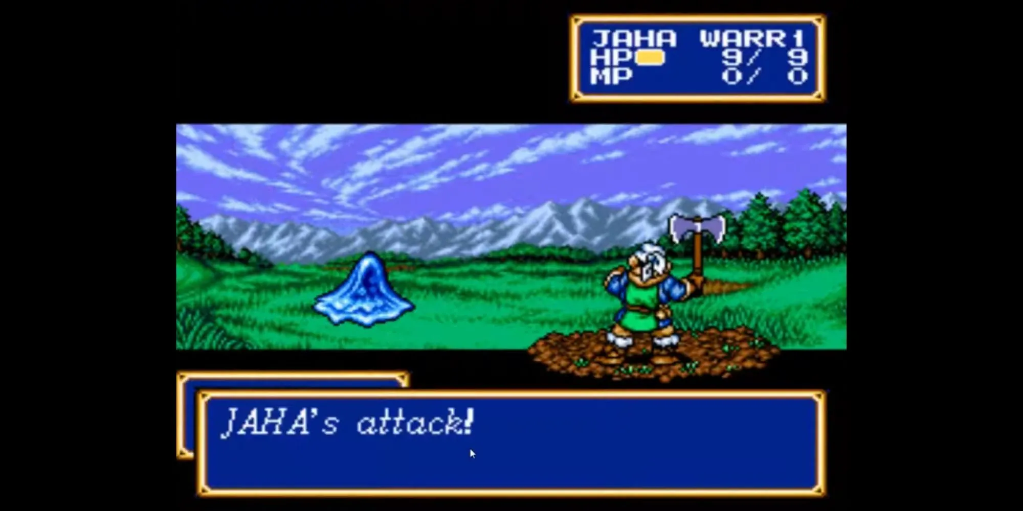 Một trận chiến trong Shining Force II với các nhân vật được bố trí trên bản đồ chiến thuật