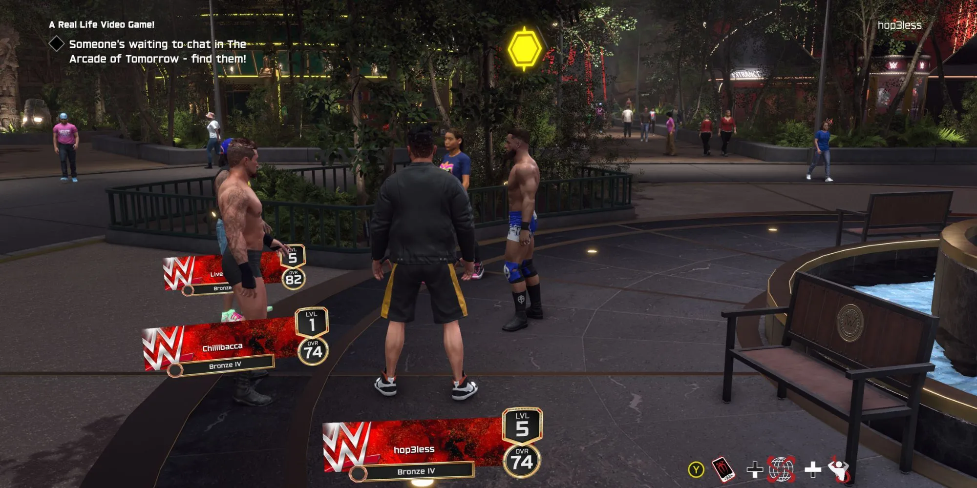 MySUPERSTAR đối đầu Austin Theory trên The Island trong WWE 2K25