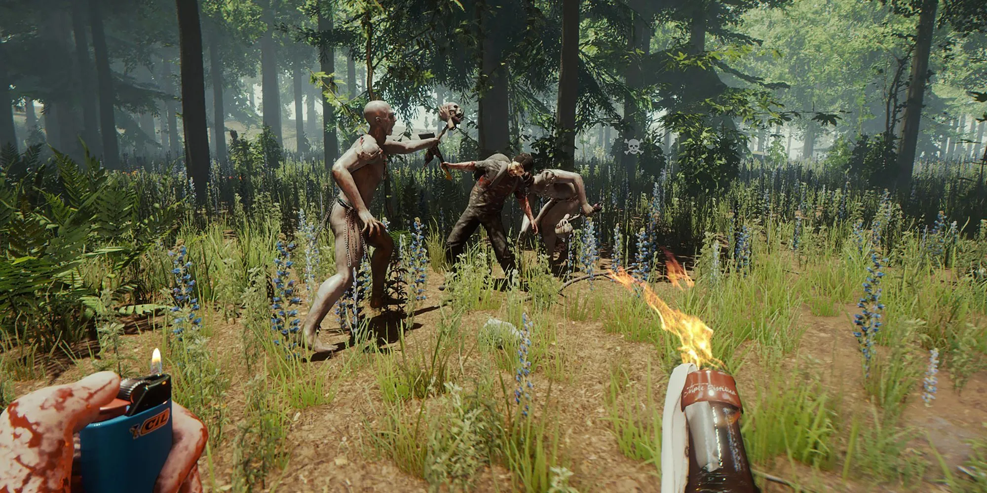Người chơi đối mặt với bộ tộc ăn thịt người trong The Forest