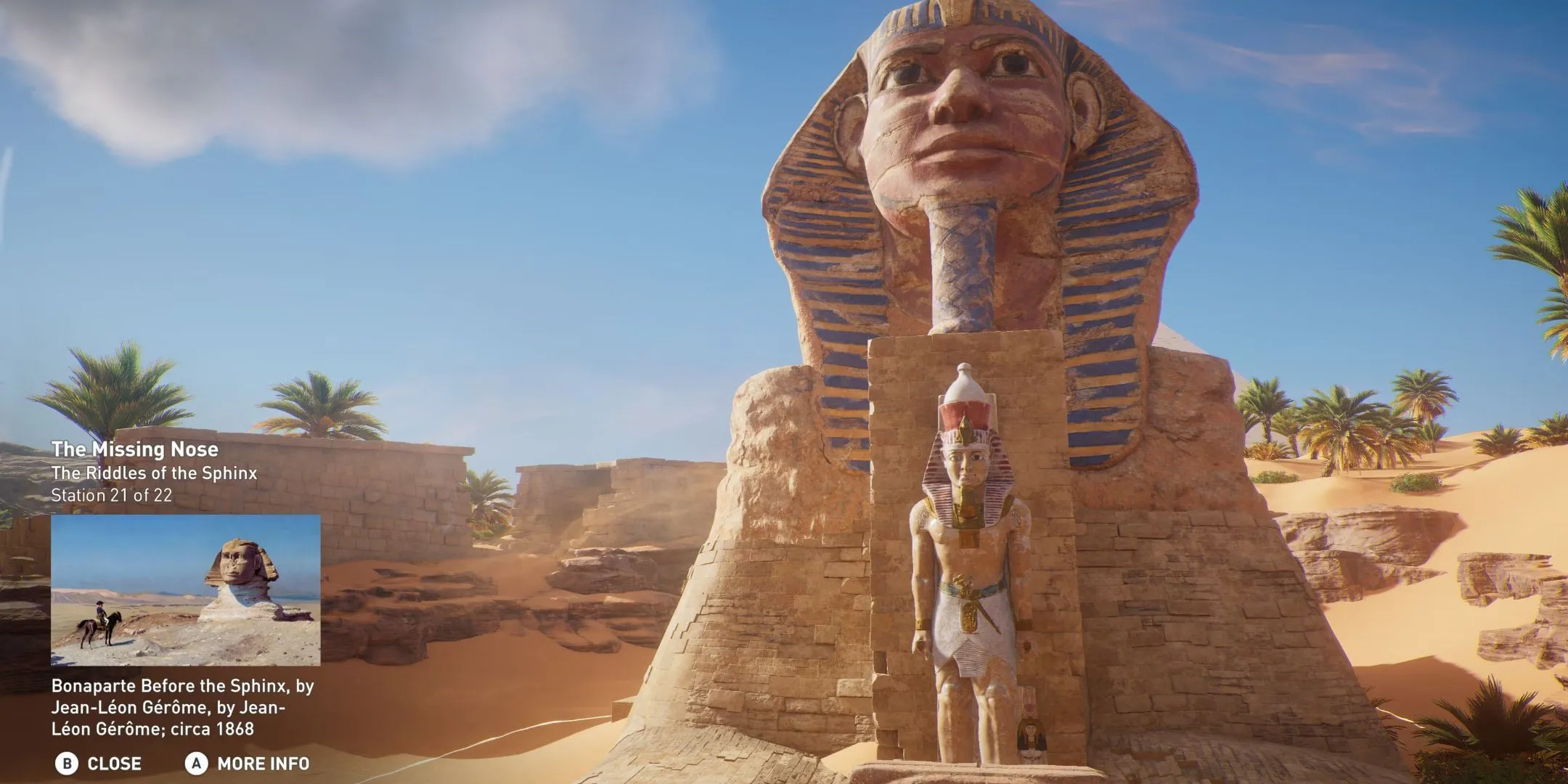Nhân vật Bayek trong Assassin's Creed Origins đứng trước Kim Tự Tháp Ai Cập