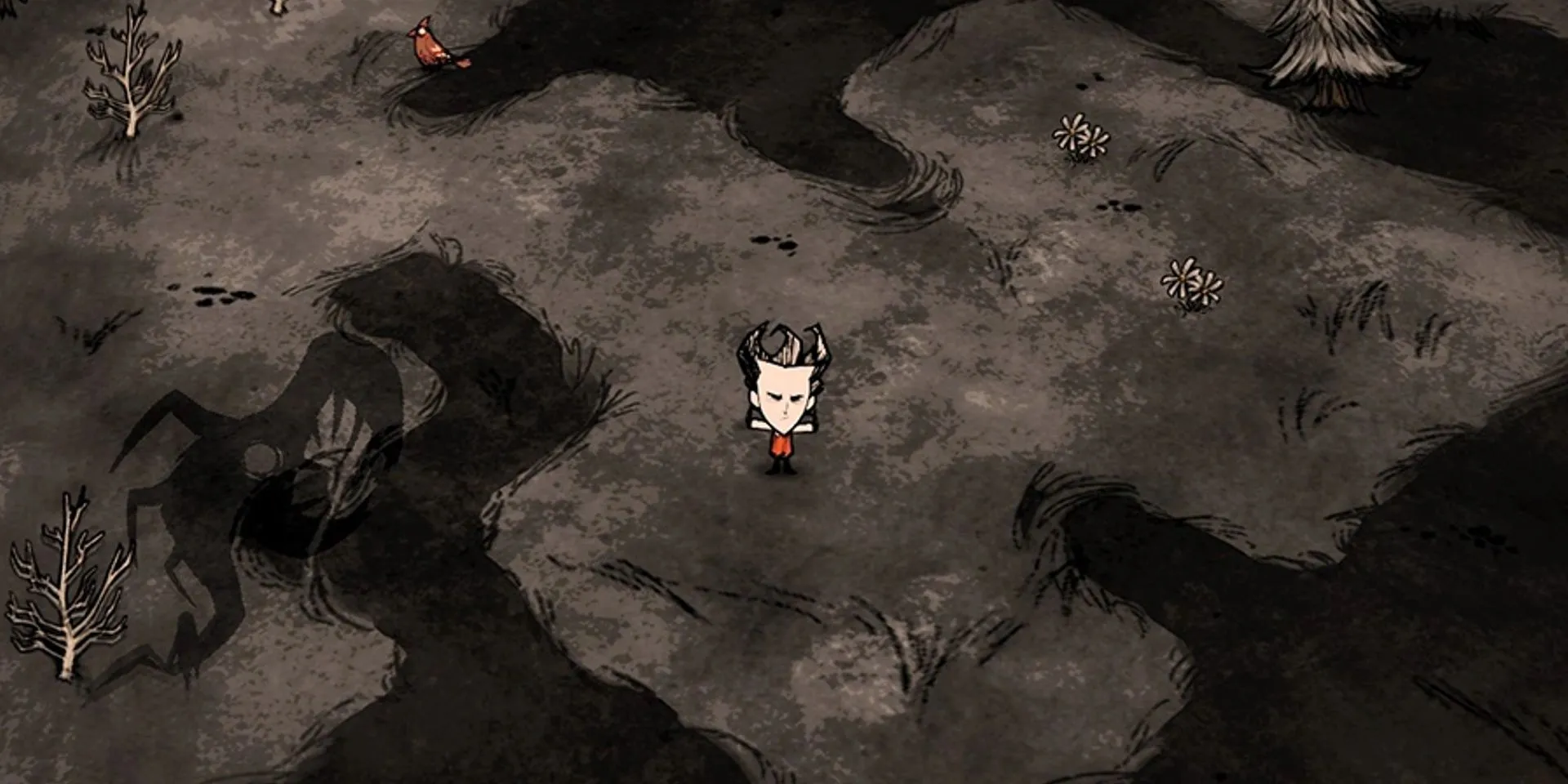 Nhân vật chạm mốc 0 tâm trí trong Don't Starve