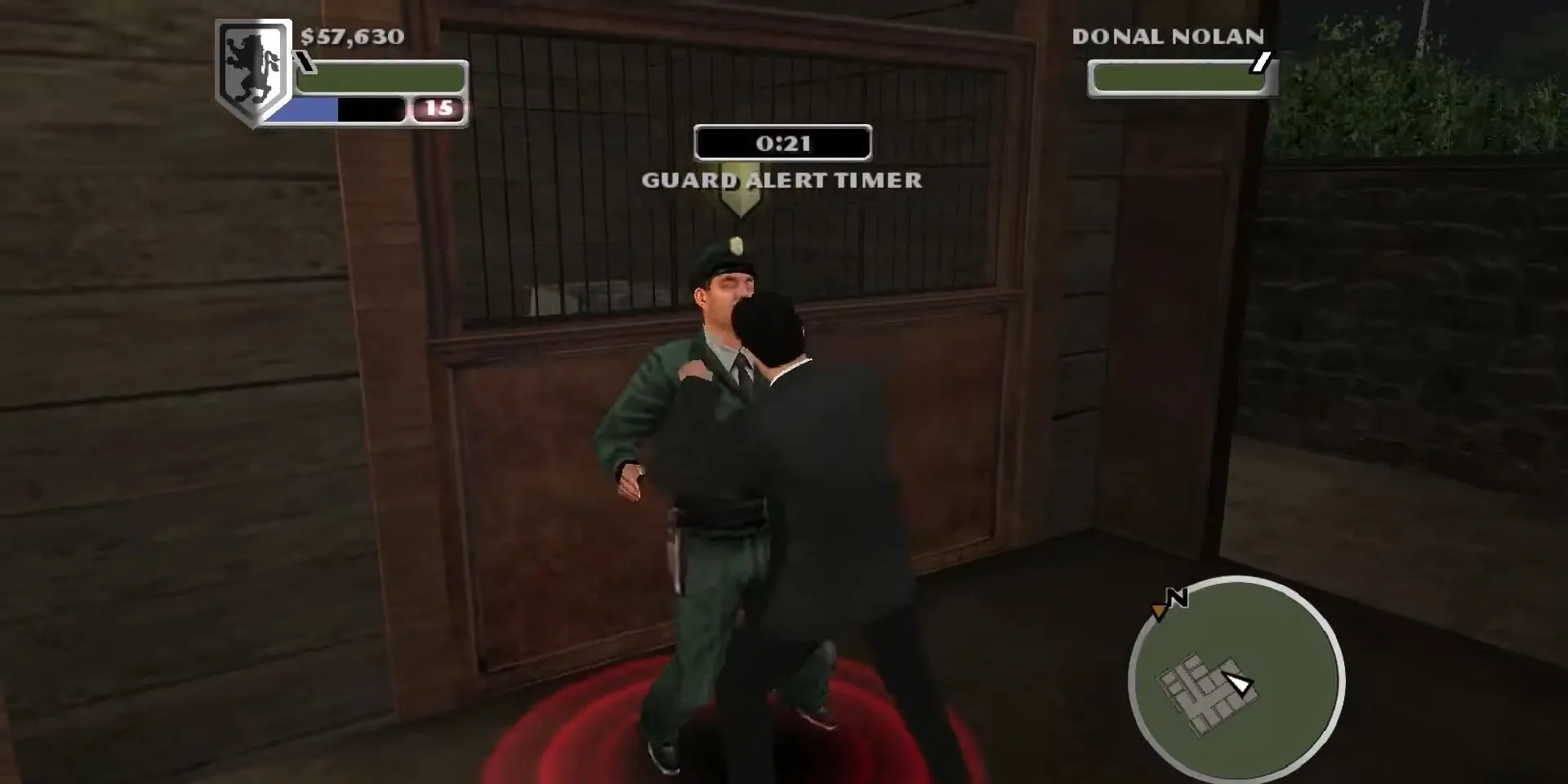 Nhân vật chính giao chiến với một tên bảo vệ trong game The Godfather
