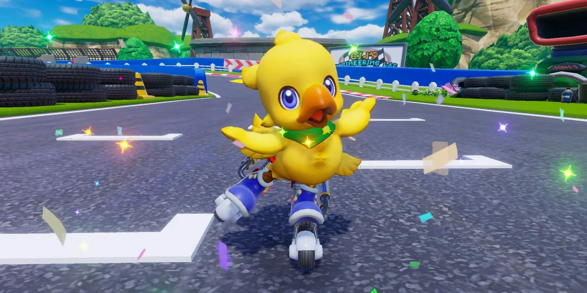 Nhân vật Chocobo dễ thương trong game đua xe Chocobo GP đầy màu sắc