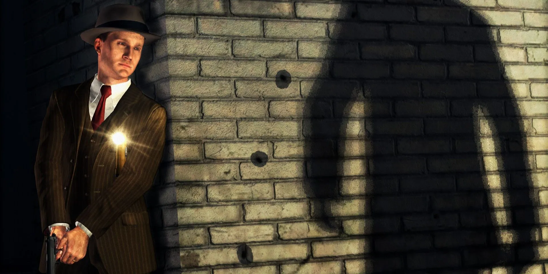 Nhân vật Cole Phelps trong game L.A. Noire điều tra hiện trường vụ án