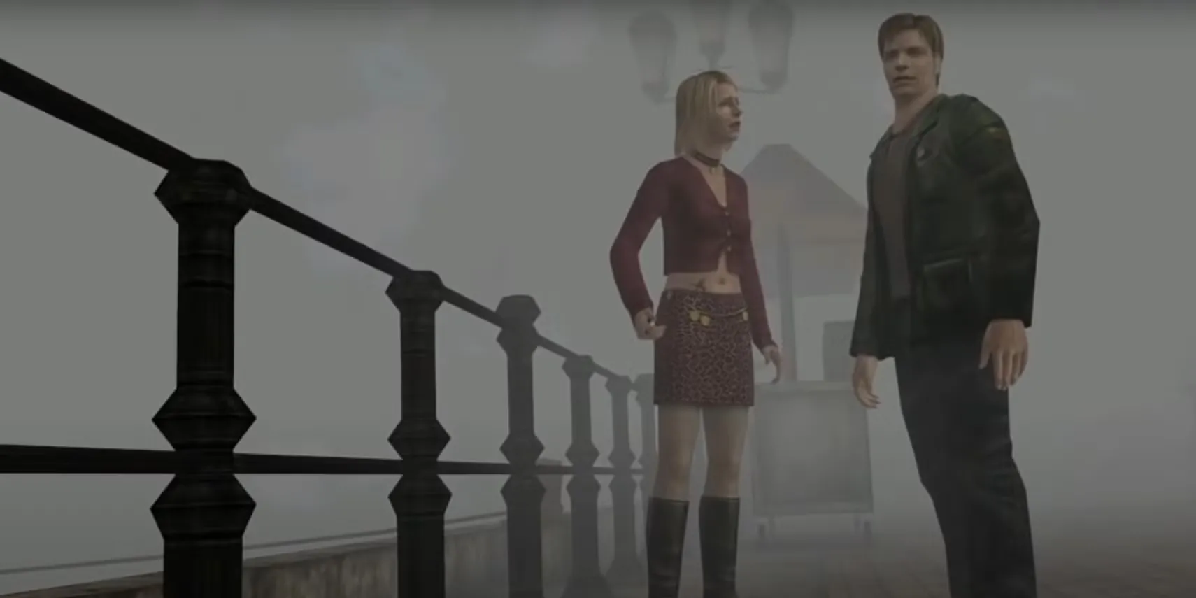 Nhân vật James Sunderland đối mặt với quái vật Pyramid Head trong Silent Hill 2 đầy ám ảnh