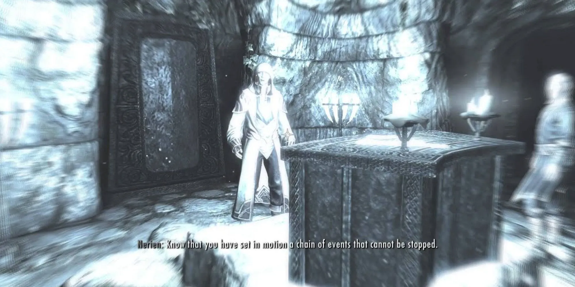 Nhân vật Nerien xuất hiện trong nhiệm vụ Under Saarthal tại Skyrim.