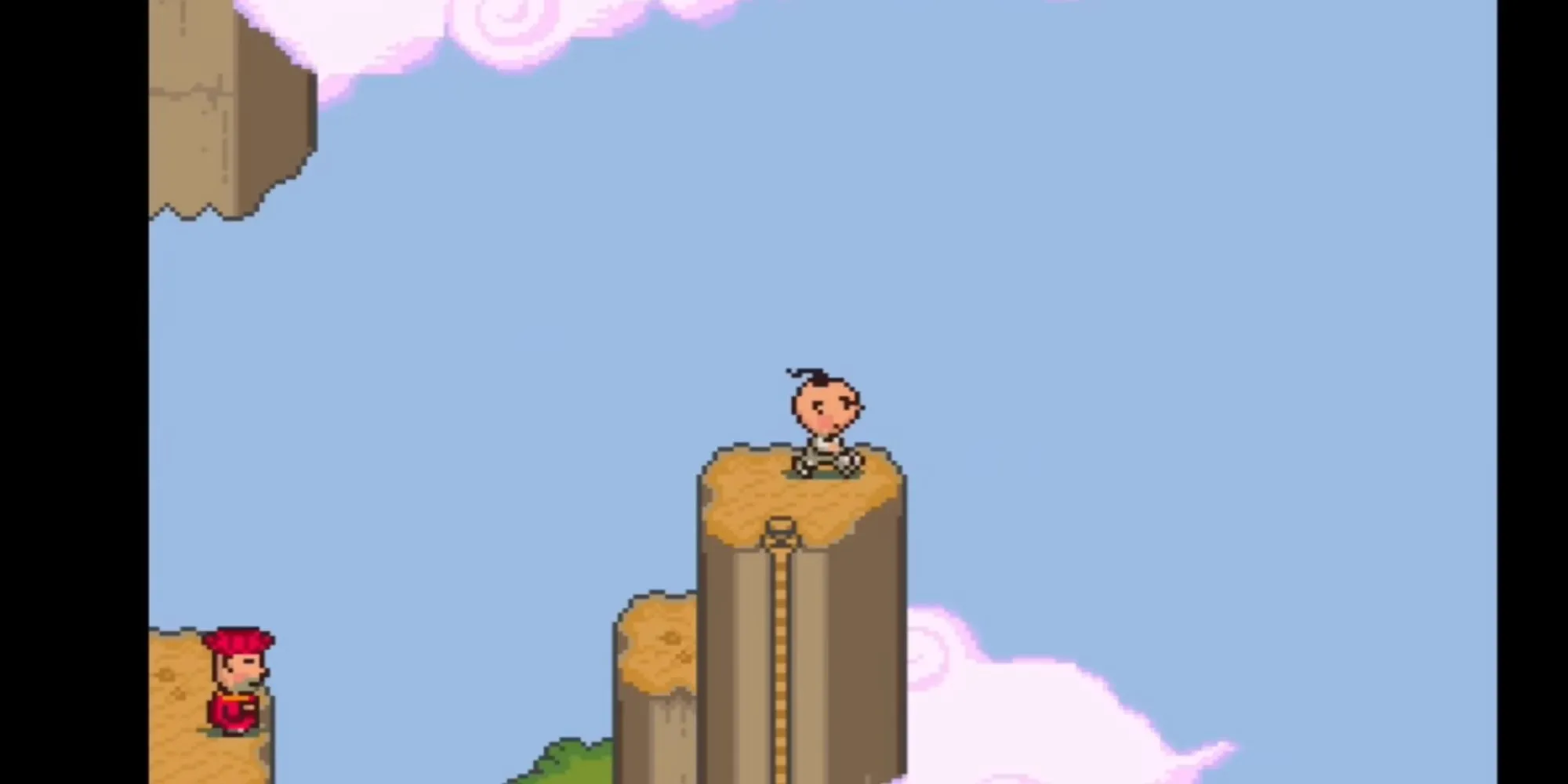 Nhân vật Ness trong Earthbound đang trò chuyện với Hoàng tử Poo