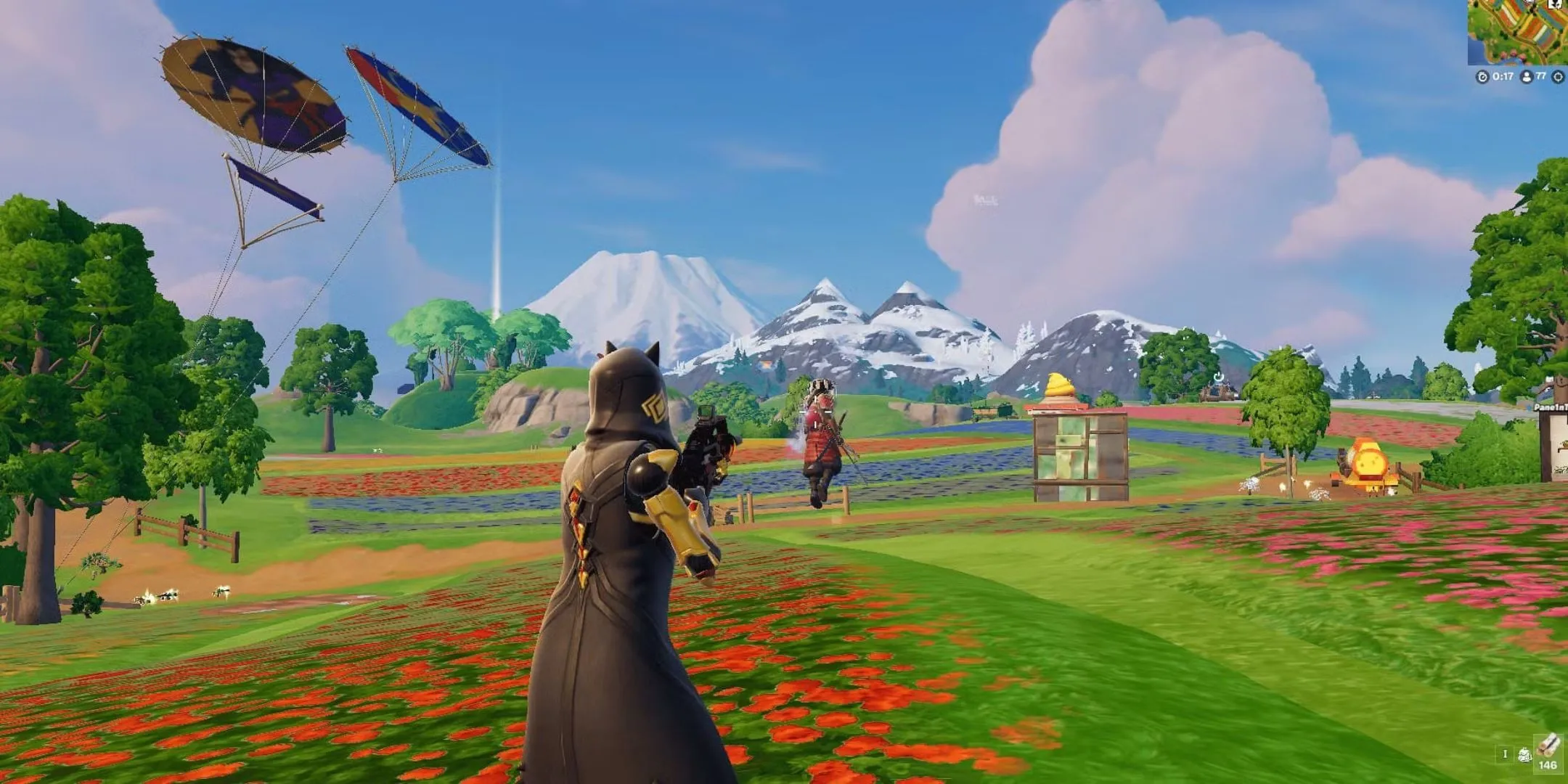 Nhân vật Shogun X Roaming trong Fortnite đang di chuyển trên bản đồ