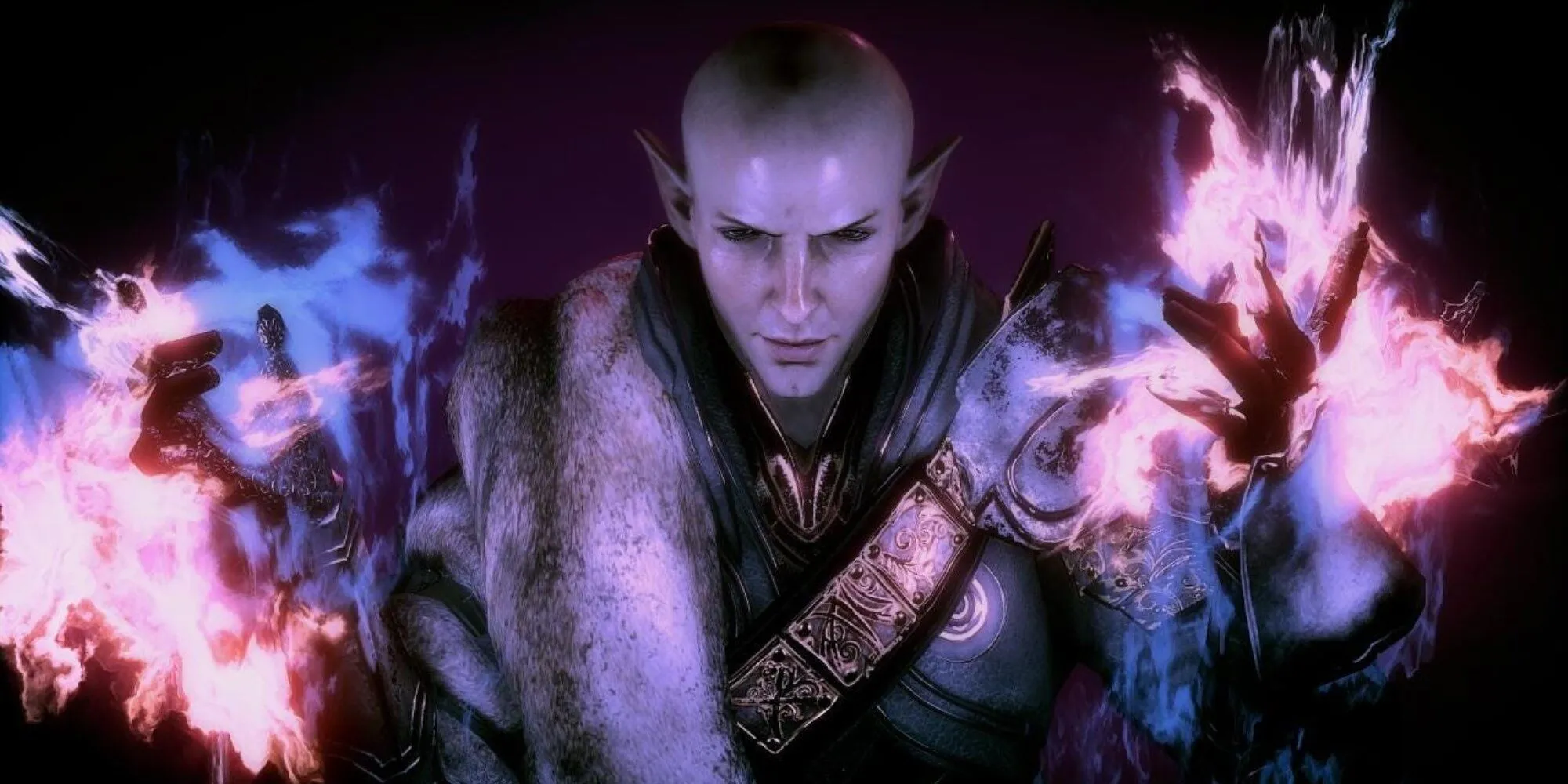 Nhân vật Solas trong Dragon Age: Inquisition với vẻ ngoài bí ẩn và quyền năng