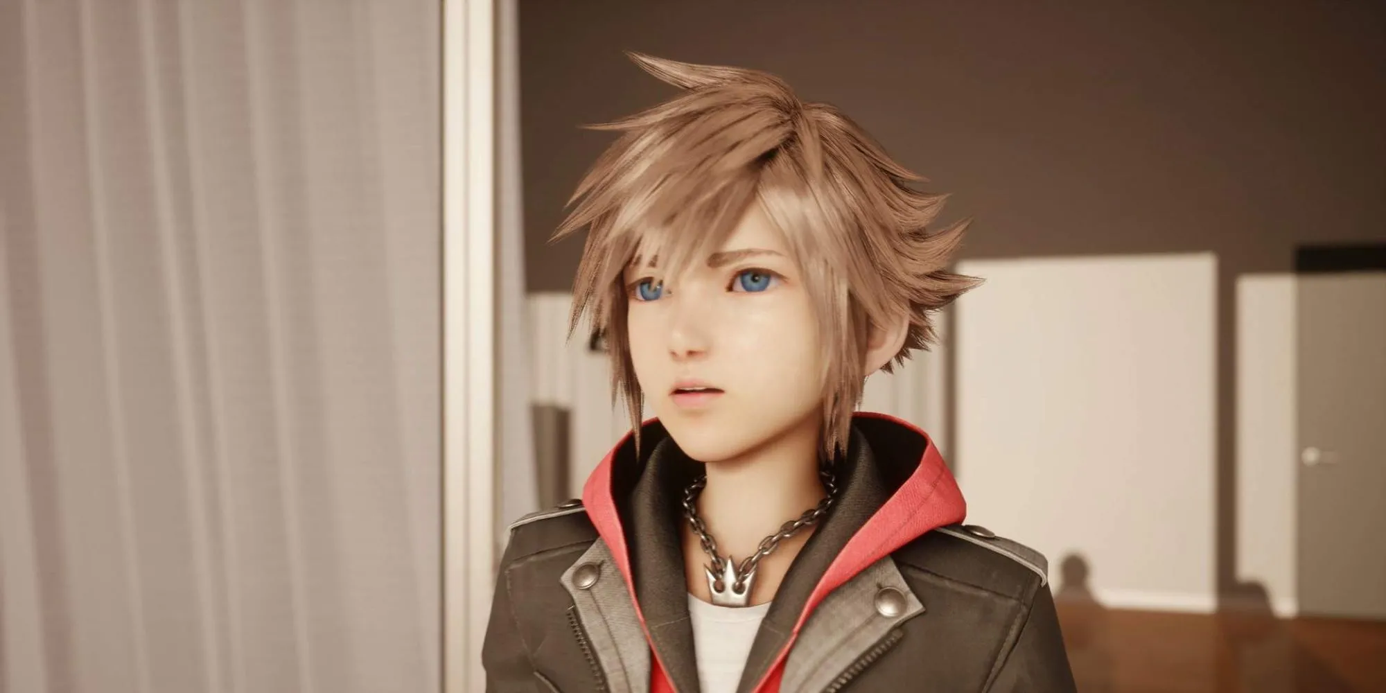 Nhân vật Sora trong Kingdom Hearts 4 với tạo hình thực tế hơn trong một thế giới hiện đại