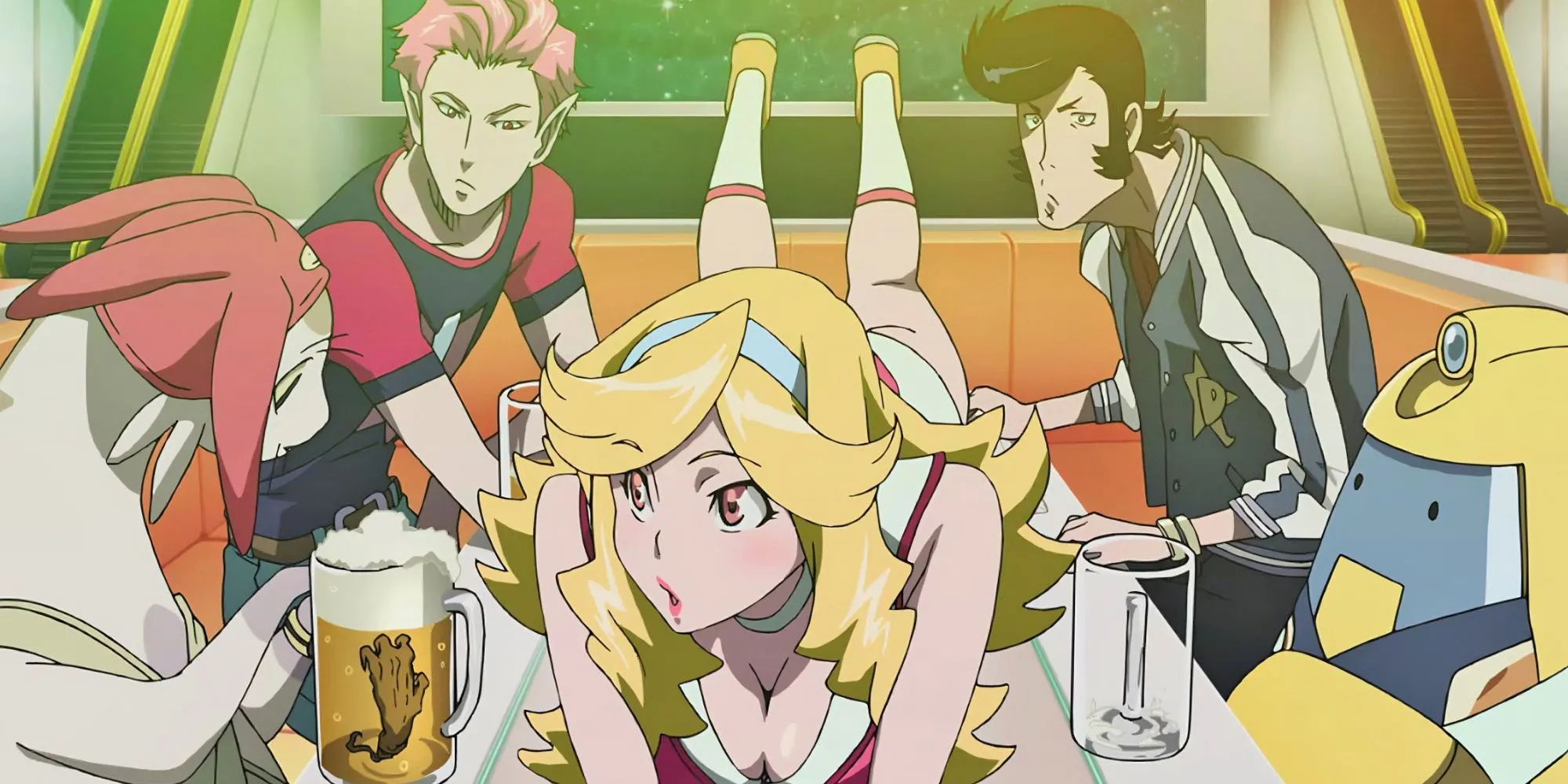 Nhân vật Space Dandy và phi hành đoàn trên tàu Aloha Oe
