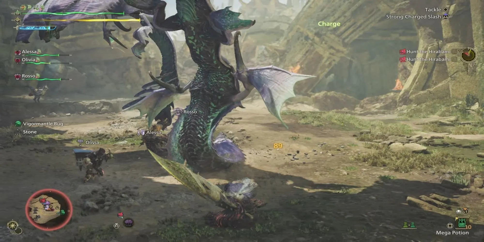Nhóm thợ săn Monster Hunter Wilds hợp tác chiến đấu, đối mặt với các hiệu ứng bất lợi từ quái vật