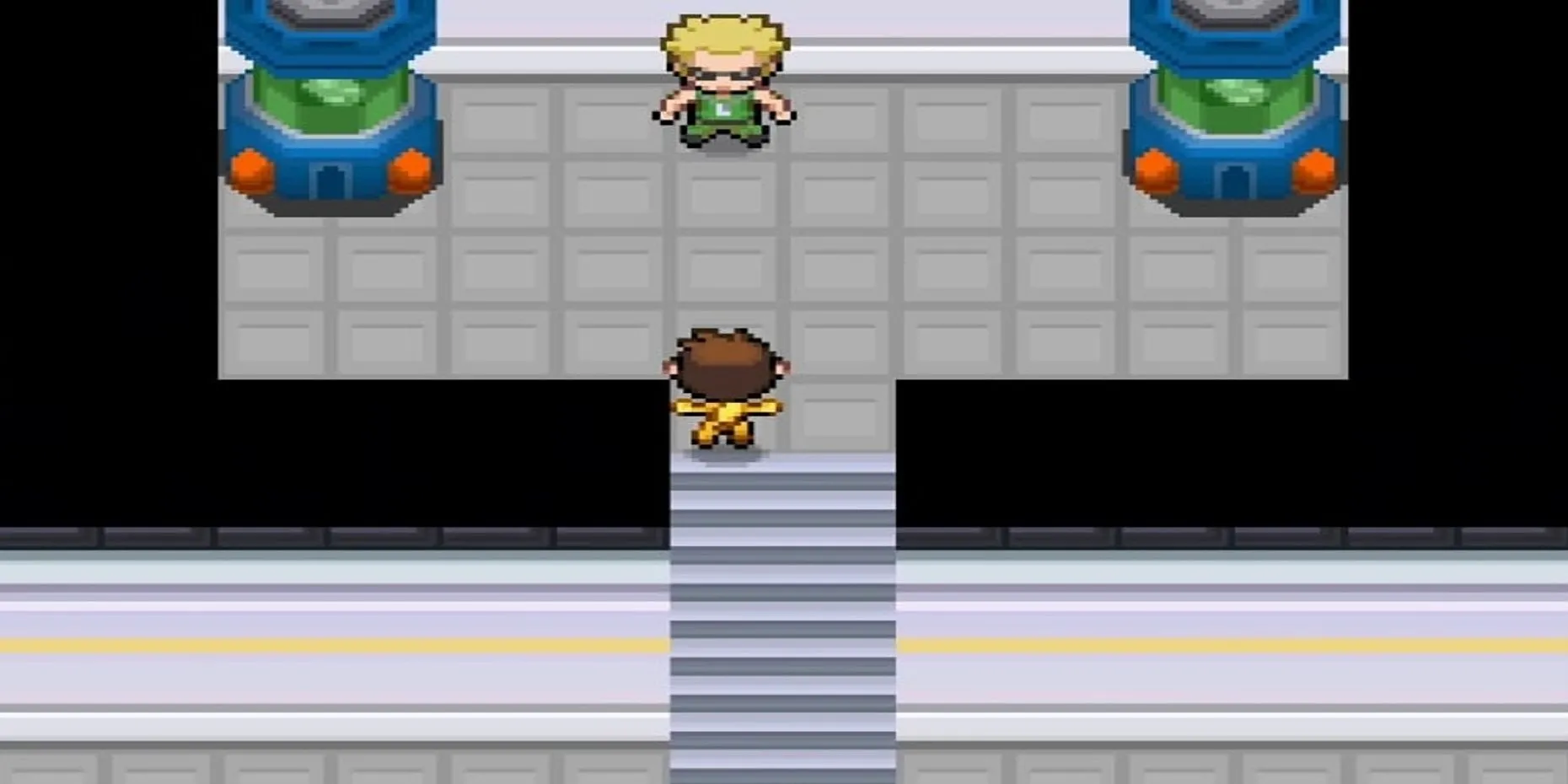 Nội thất Nhà thi đấu Vermilion City sau thử thách, trước trận đấu với Lt. Surge trong Pokemon Infinite Fusion
