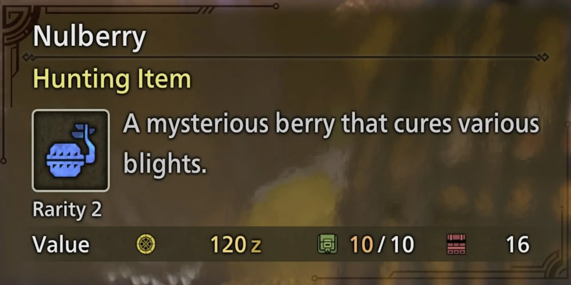 Nulberry giúp hóa giải các hiệu ứng bất lợi dạng blight trong Monster Hunter Wilds