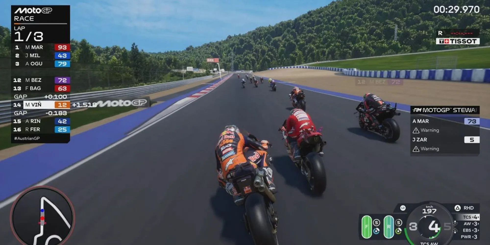 Pha hành động gay cấn trong MotoGP 25 tại trường đua Áo