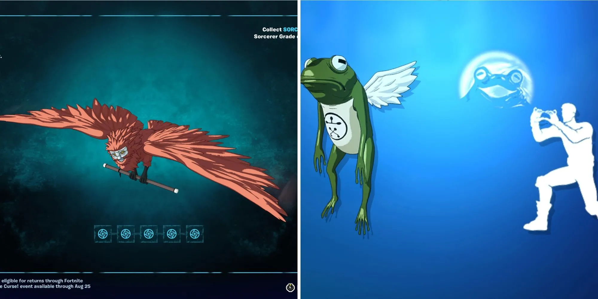 Phần thưởng bonus Nue Glider và Banner trong sự kiện Fortnite JJK
