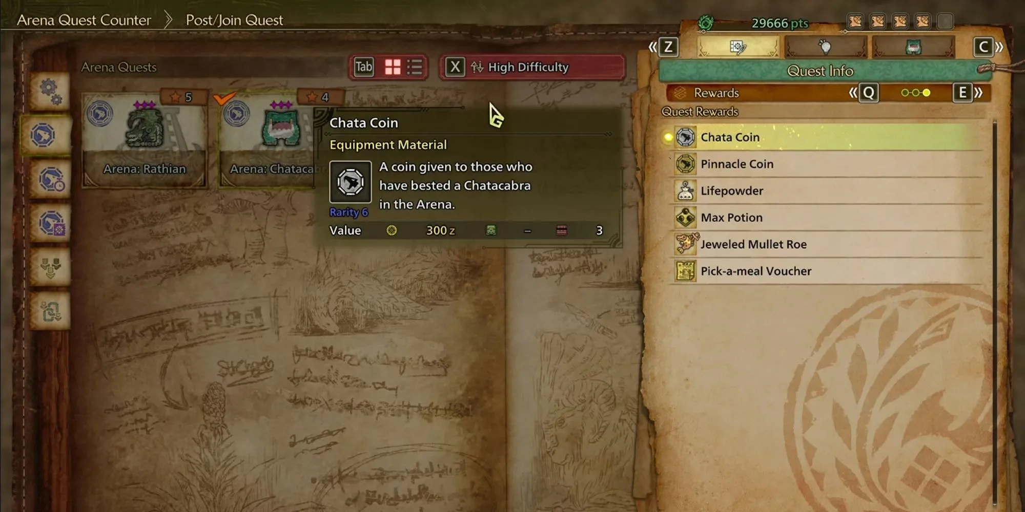 Phần thưởng Coin từ Nhiệm Vụ Đấu Trường Monster Hunter Wilds dùng để chế tạo trang bị