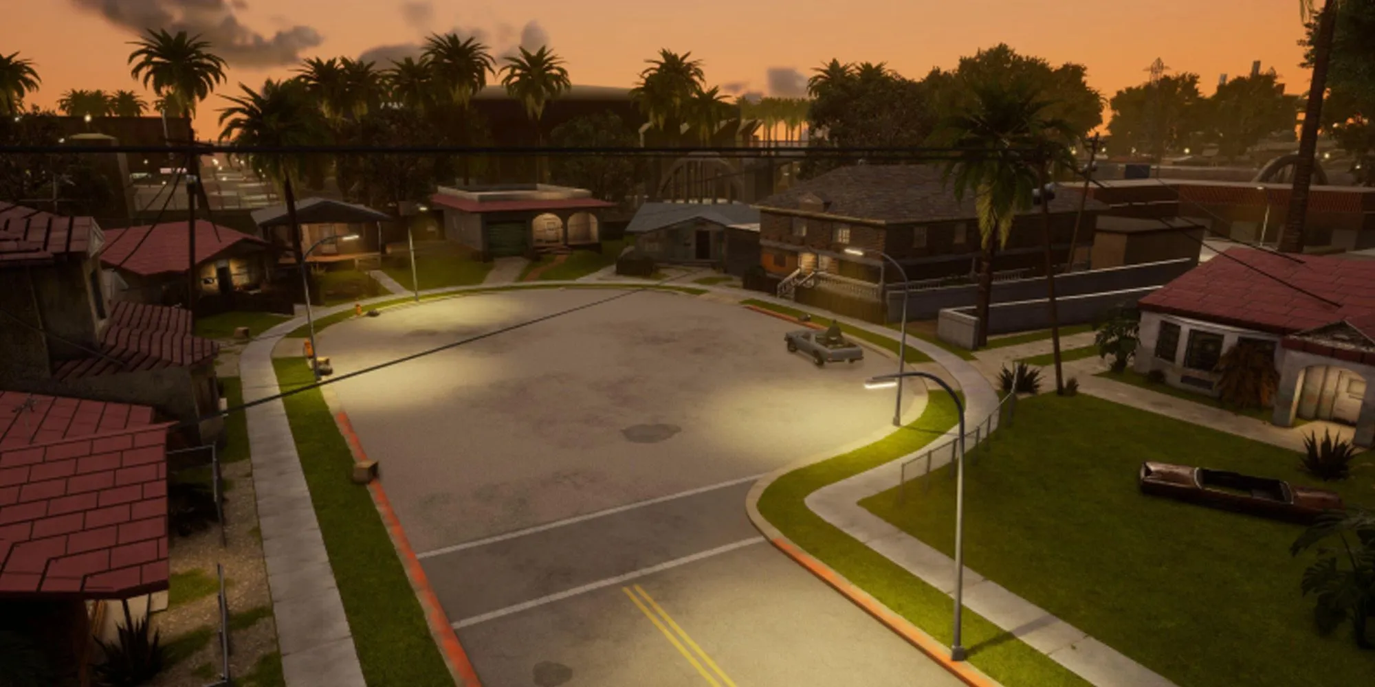 Phố Grove Street quen thuộc trong GTA San Andreas, quê nhà của băng đảng Grove Street Families