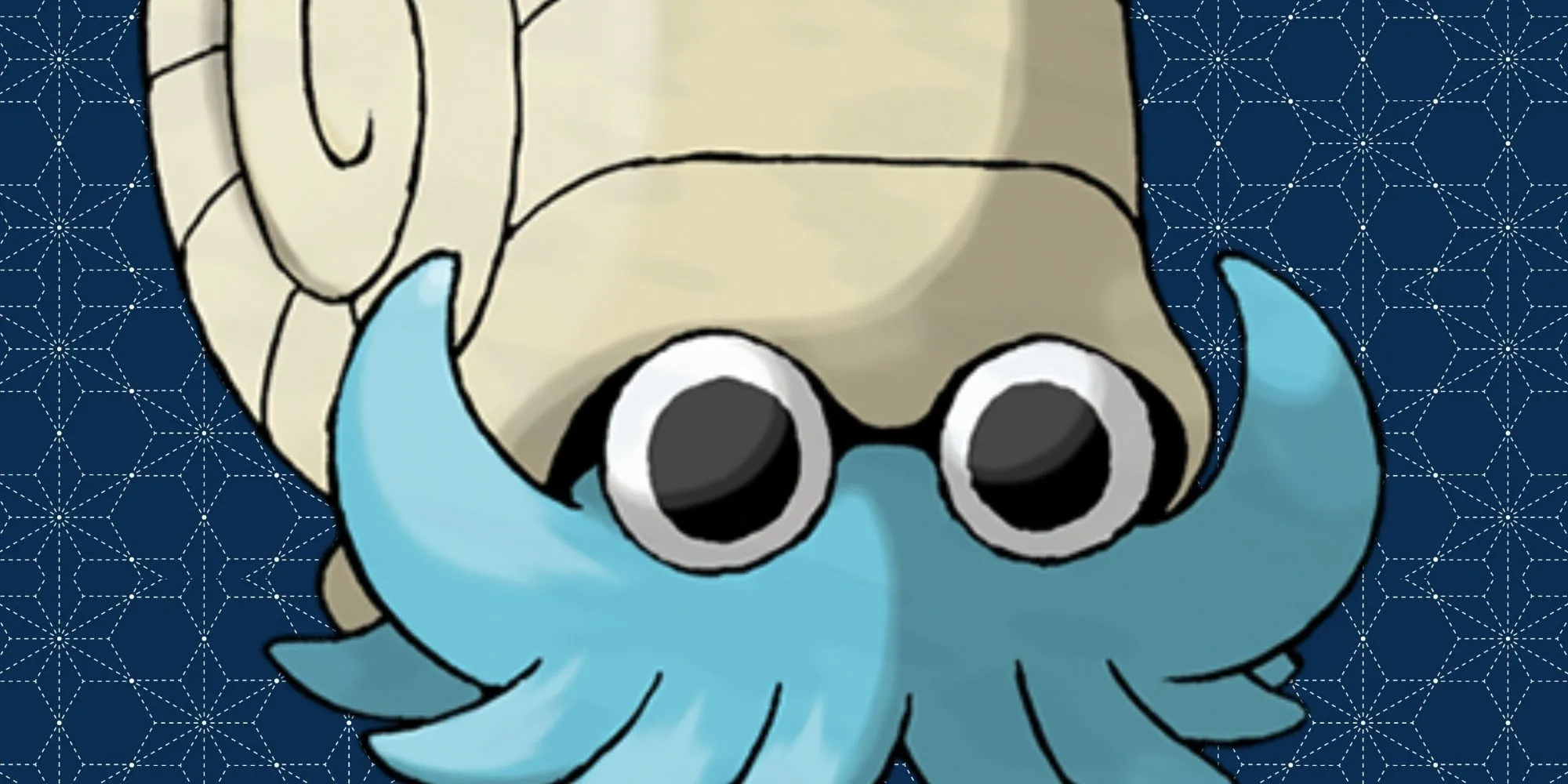 Pokémon hóa thạch Omanyte hệ Đá Nước với đôi mắt to tròn